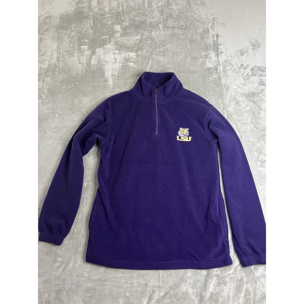 Red Oak 1/4 Zip Pullover Women Small Purple Excellent LSU Tigers Fleece Jacket